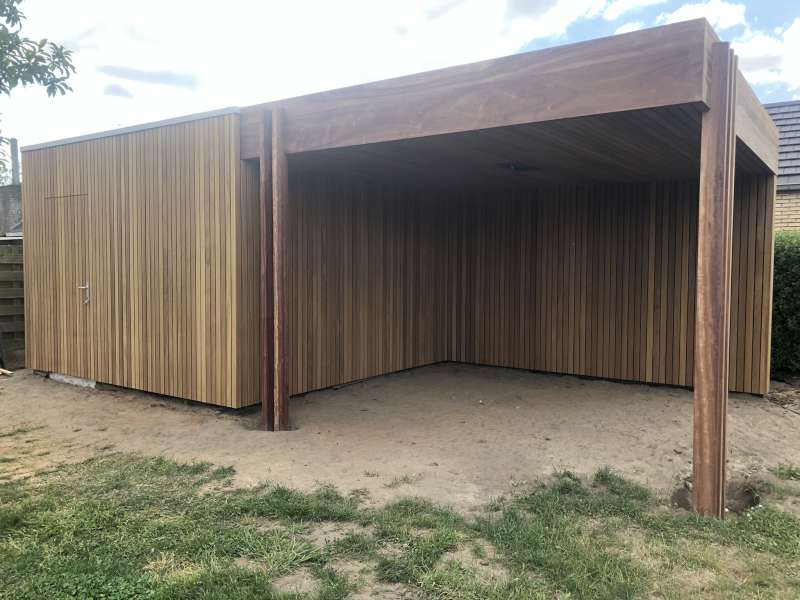 Terrasoverkapping, houtsoort Ayous Schrijnwerken De Buck